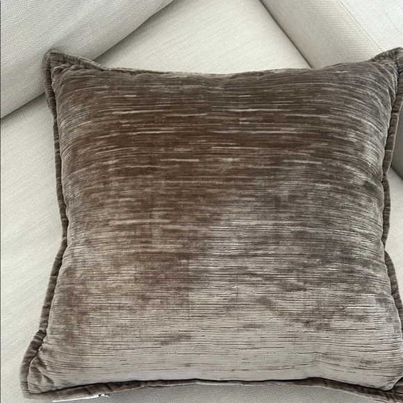 Velvet Throw Pillows in Dark Beige - Picture 3 of 6